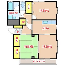 コーポクラール 3Kの間取図画像