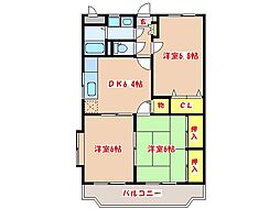 ユメハイム中郷 3DKの間取図画像