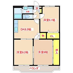 ユーミー桜 3DKの間取図画像