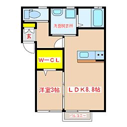 UranusA 1LDKの間取図画像
