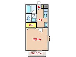 エクシード・グレーシア 1Kの間取図画像