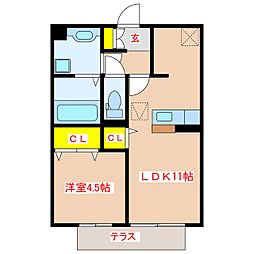 ソフィアこまち 1LDKの間取図画像