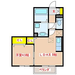ソフィアこまち 1LDKの間取図画像