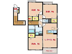 springK1 3LDKの間取図画像