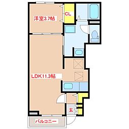 ウィルコート永慎3 1LDKの間取図画像