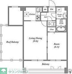 ペアパレス六町環七北通り 1LDKの間取図画像