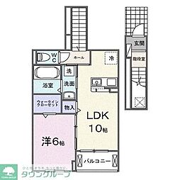 ボヌール イコウ 1LDKの間取図画像
