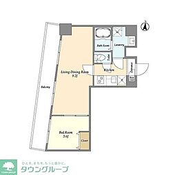アルファコート梅島 1LDKの間取図画像