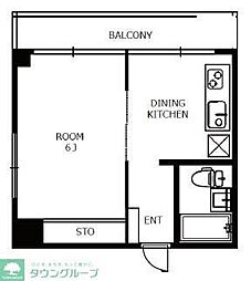 ピカイヤ千住桜木 1DKの間取図画像