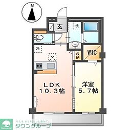 仮称)草加市花栗マンション新築工事 1LDKの間取図画像