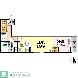 セレスティア東保木間II 1LDKの間取図画像
