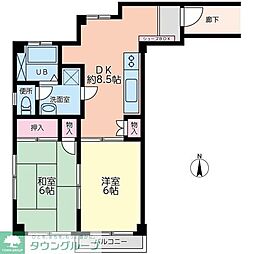 南勢堂ビル 2DKの間取図画像