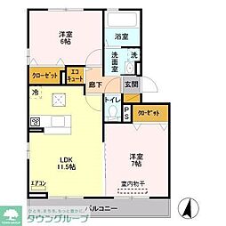 ゴールドパストラル6 2LDKの間取図画像
