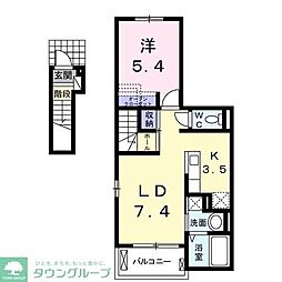 フォレストオハナB 1LDKの間取図画像