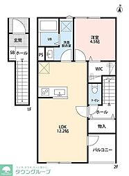 リーブルファイン足立南花畑 1LDKの間取図画像