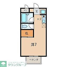 アベニュー1番館 1Kの間取図画像