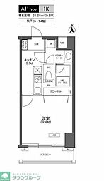 PRIMEURBANSENJU 1Kの間取図画像
