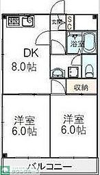 江藤マンション 2DKの間取図画像
