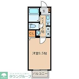 エムズ江北 1Kの間取図画像