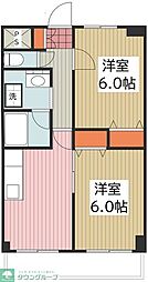 エクセレントこはく 2DKの間取図画像