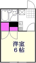 グランディール草加 1Kの間取図画像