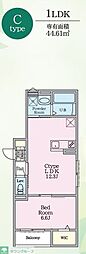 セレーノ梅田II 1LDKの間取図画像