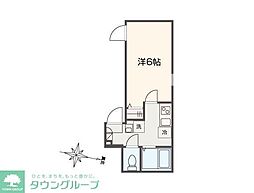 MELLAS北千住 1Kの間取図画像