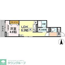 セレスティア谷在家II 1LDKの間取図画像