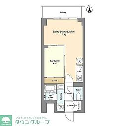コンフォリア竹ノ塚イースト 1LDKの間取図画像