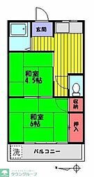 コーポ河野第2 2Kの間取図画像