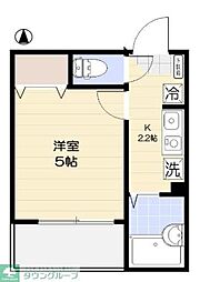 メルディア竹ノ塚2丁目2 1Kの間取図画像