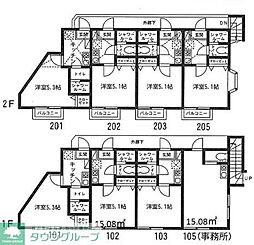 GAP草加 1Kの間取図画像