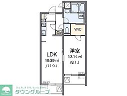 KOEMONふじ 1LDKの間取図画像