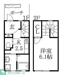 ルカ松原 1Kの間取図画像
