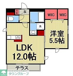 メゾンベール桜 1LDKの間取図画像