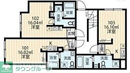 フィオーネ亀有 ワンルームの間取図画像