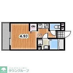 ミッドテラス草加 ワンルームの間取図画像