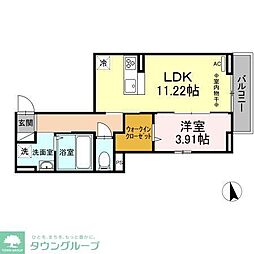 エミネンスf 1LDKの間取図画像