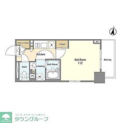 テラス南千住 1Kの間取図画像