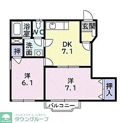 プリマベーラ 2DKの間取図画像