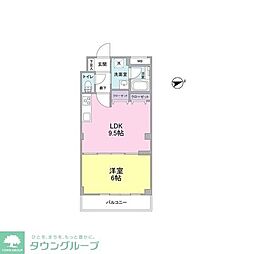 中田ビルメゾンピオニー大師前 1LDKの間取図画像
