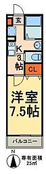 クレインハウス 1Kの間取図画像