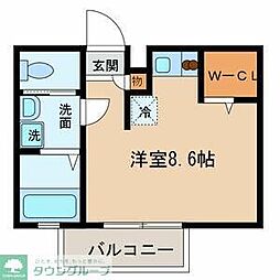 エルミタージュ ワンルームの間取図画像