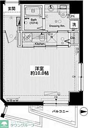 レアシス西日暮里 1Kの間取図画像