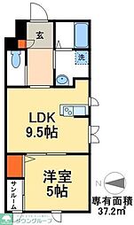 ラヴィエント綾瀬 1DKの間取図画像
