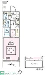 アイルグランデ川口 1Kの間取図画像
