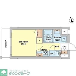 レフィールオーブ町屋駅前 1Kの間取図画像