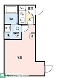 Alba西新井 1Kの間取図画像