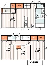 プライムアセット青井 103 2階3LDKの間取り