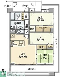 グランシエロ越谷 2SLDKの間取図画像